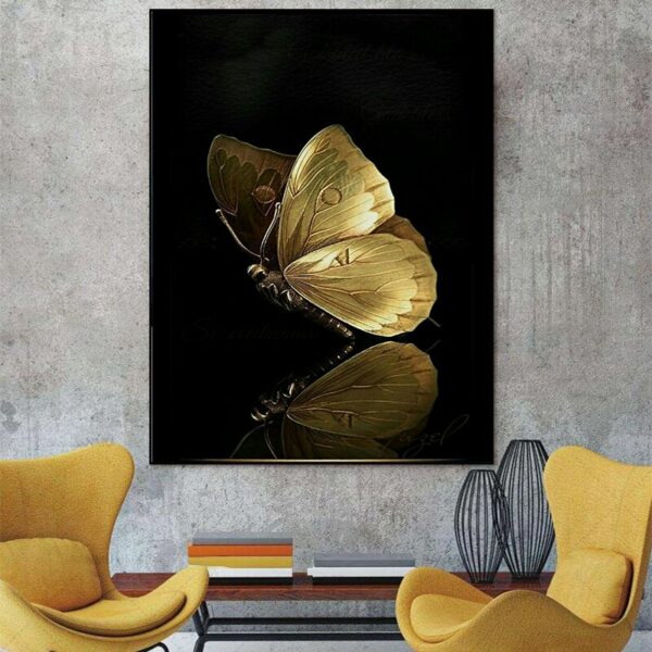 OFERTA RELÂMPAGO – 70%OFF – Borboleta Dourada – 60x86cm
